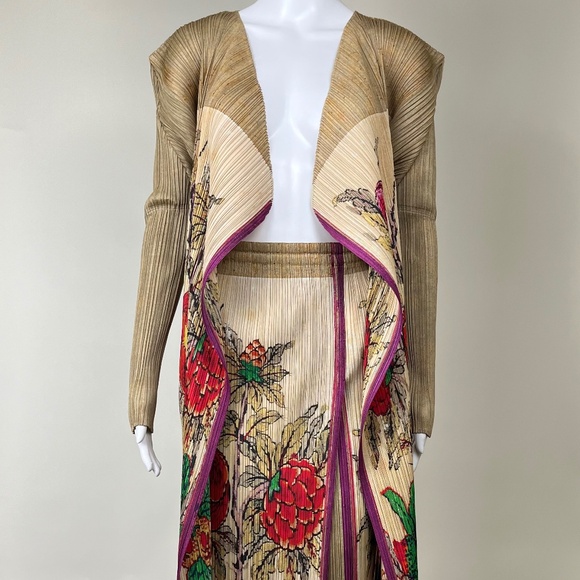 Rare Issey Miyake Pleats Please Floral Print Set - Picture 1 of 6